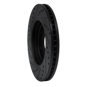 Nissan Frontier Brake Rotor (1) - Front Right - R1 Concepts - Drilled & Slotted - Black - `05-`21